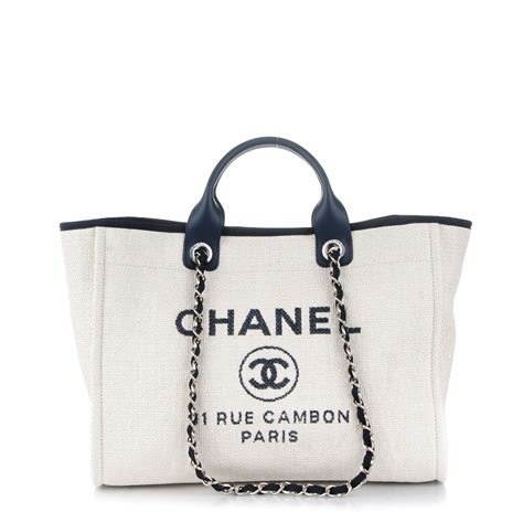 chanel deauville canvas tote bag replica|chanel canvas large deauville tote.